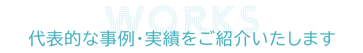 代表的な事例・実績をご紹介いたします